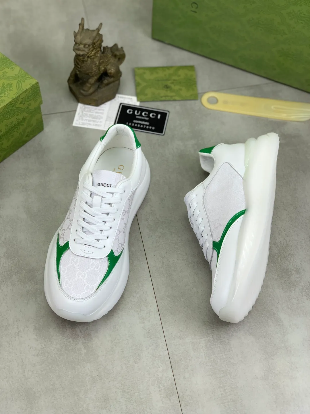 Men's shoes 💰P460💰【New model】🆘 The latest model from Gucci official website🎁Classic casual and fashionable men's shoes👟Best model💥The style is simple and elegant, exclusive for trendy men. Unique official website latest brand elements👑Gucci original decoration, fashionable and generous, the fabric is made of original soft calfskin➕Comfortable soft pigskin lining ✅Wear-resistant rubber outsole specified on the official website_Full of elasticity, the classic model taken at the counter 🎬Color: 4⃣️colors available😍Number of yards: 38-44 (45 46 customized)